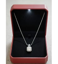 Baget Taşlı Kolye Premium Işıklı Kutusunda (Silver)