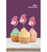 Unicorn Temalı * 6 (altı) Yaşında Cupcake Süsü '10lu