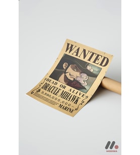 One Piece Mihawk Wanted Poster, Çerçevesiz Yüksek Kalite Duvar Afişi - Anime Severlere