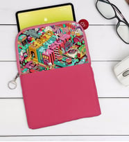 BK Gift Modern Soyut Tasarımlı Taşınabilir Koruyucu Tablet Kılıfı & Organizer Çanta - Pembe-1