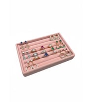 Tunus Model Süet Kumaş Pembe Renk 14/22 Cm Sosisli Yüzük Standı