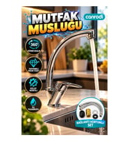 360° Döner Başlıklı Tek Kollu Musluk Kolay Montajlı Ergonomik Tasarım
