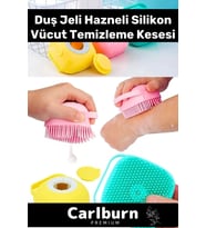 Premium Duş Jeli Hazneli Silikon Fırça Kese Çok Amaçlı Vücut Temizleme Kesesi Banyo Lifi