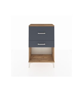 Arges Komodin 2 Çekmeceli 60x30x96 Çam-Antrasit