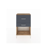 Arges Komodin 2 Çekmeceli 60x30x96 Çam-Antrasit