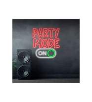PARTY MODE ON Yazılı ve Şekilli Neon Tabela