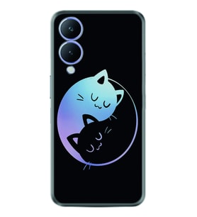Vivo Y17S Kılıf Silikon Desen Özel Seri Love Cats 1604