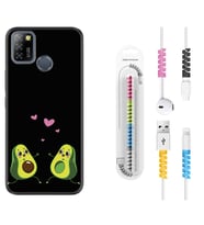 INFINIX Smart 4 5 6 Zero 8 S5 Pro Kılıf Kablo Koruma Spiral Silikon Aşık Avokadolar 1642