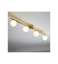 MYLİGHTS dmrtlü mat sarı kaplama salon avize 100 cm modern avize opal camlı