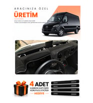 MERCEDES SPRİNTER W907-W910 (2018-2026) Uyumlu Torpido Koruma Örtüsü Oto Kılıfı - Siyah
