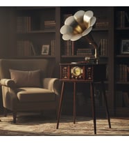 Ayaklı Ahşap Gramofon Pikap – Bluetooth & USB Özellikli Turntable (Karışık)