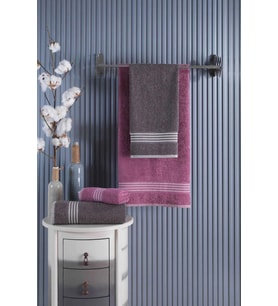 4 lü Kadın Erkek Banyo Havlusu Takımı Oscar Mürdüm Antasit