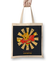 SuperTed Retro Japanese Bez Çanta Uzun Saplı