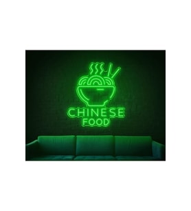 CHINESE FOOD Yazılı ve Şekilli Neon Tabela