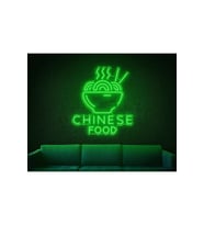 CHINESE FOOD Yazılı ve Şekilli Neon Tabela