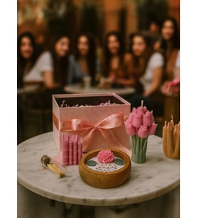 Mumelia Candles Pink Bloom - Doğal Soya Mum Hediye Kutusu