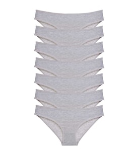 7 adet Süper Eko Set Likralı Kadın Slip Külot Gri