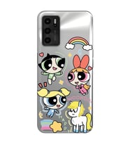Oppo A55 Uyumlu Powerpuff Girls Desenli Şeffaf Telefon Kılıfı
