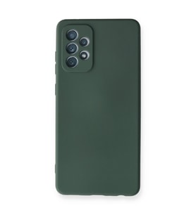 Samsung Galaxy A72 Kılıf Nano İçi Kadife Silikon - Koyu Yeşil