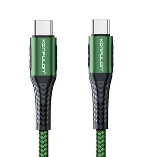Konfulon DC43 Type-C to Type-C 1M Örgü 60W Hızlı Şarj Kablo - Yeşil