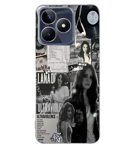 Realme C53 Uyumlu Lana Del Rey Desenli Şeffaf Telefon Kılıfı