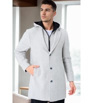 PLT8395 DEWBERRY BATTAL PALTO-DESENLİ BEJ-2
