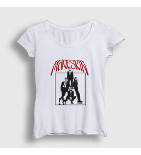 Presmono Kadın Beyaz Cover Band Maneskin T-Shirt 356912tt