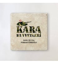 Kişiye Özel Kara Kuvvetlerine Hediye Taş Bardak Altlığı