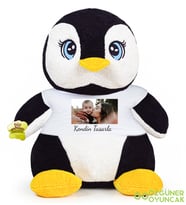 Kendin Tasarla 50 Cm Küçük Tişörtlü Penguen (Siyah)