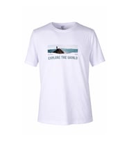 Trender 26Y595000002 Beyaz Erkek T-Shirt Explore The World Baskılı