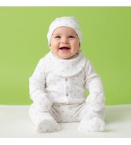 %100 pamuk kız bebek 5 li kalp desenli zıbın takımı (Lila)
