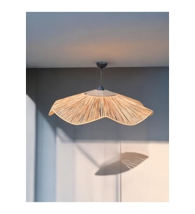 Şık Çiçek Hasır Avize 65x65cm, Bohem Jüt Oda, Mutfak, Salon, Restoran ve Kafe Dekoru