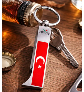 Selçuklu Amblemli ve Türk Bayraklı Metal Anahtarlık  Şık ve Dayanıklı Tasarım