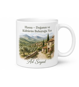 Hassa'nın Doğası ve Kültürü Hatay Hatırası Hediye Kupa Bardak