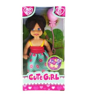 Mulvxurg  Urg02 Cute Girl Pembe Balonlu Kumral Mini Bebek (Mulvix)