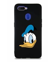 Oppo AX7 Soft Premier Kapak Donald Duck-B Tasarımlı Silikon Kılıf - Siyah (Şeffaf)