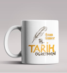 Kişiye Özel Tarih Öğretmeni Tasarımlı Beyaz Renk Kupa Bardak 4