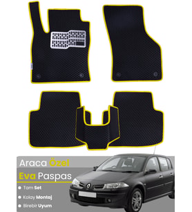 RENAULT MEGANE 2 HATCHBACK (2002-2008) Uyumlu EVA Paspas Tam Set–Oto Paspas,Araca Özel