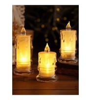 LEDLİ PİLLİ 3LÜ SET MUM GÖRSELLİ GECE LAMBASI