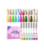 12 Li Nail Art Dizayn Boya Seti Fırçalı