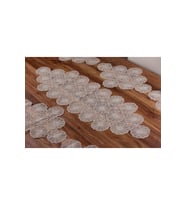 Amerikan Servis Supla Ve Runner Set 6 Kişilik Nakışlı 7 Parça Çeyizlik Takımı (Gri)
