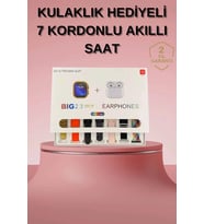 İthalat® Akıllı Saat Bluetooth Kulaklık Hediyeli Bildirim Görme Sesli Görüşme Çoklu Kordon