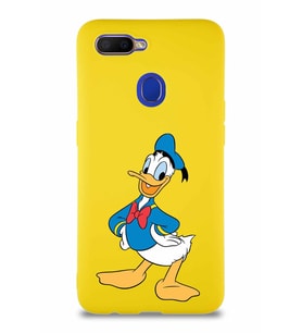 Oppo AX7 Soft Premier Kapak Donald Duck-C Tasarımlı Silikon Kılıf - Sarı (Şeffaf)