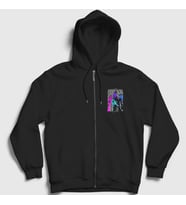 Presmono Unisex Siyah Colors Band Maneskin Fermuarlı Kapüşonlu Sweatshirt 356863tt