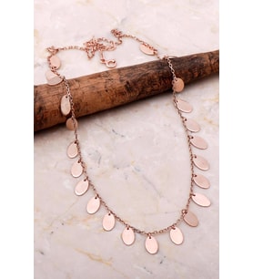 Pullu Rose Gümüş Sallantılı Kolye 7107