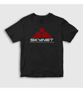 Presmono Unisex Çocuk Siyah Skynet Film The Terminator T-Shirt 254972tt
