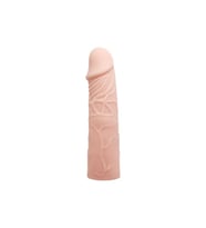 6cm Dolgulu Damarlı Ekstra Uzun Penis Kılıfı