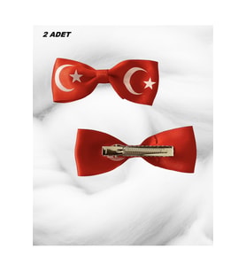 Türk Bayrağı Bayrak 23 Nisan Klipsli Kırmızı Toka Seti 2 Adet