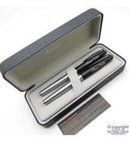 Scrikss Special Mat Siyah Krom İsme Özel Dolma Kalem + Roller Kalem Set