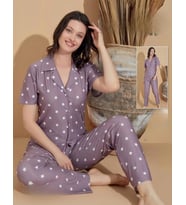 Boyraz Kadın Milan Boydan Düğmeli Kısa Kol İnce Pijama Takımı 11032 - 1 Adet (Lila)